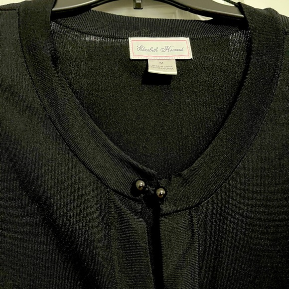 Black Shrug with button closure at neckline. Size M EUC - Picture 3 of 3